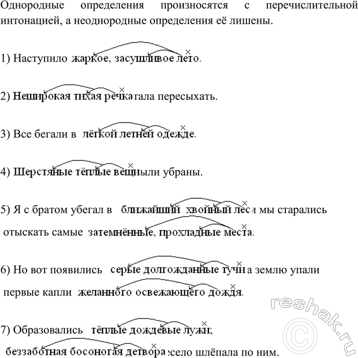 Изображение 214 Спишите, дополняя примеры однородными или неоднородными определениями и соответственно употребляя или не употребляя запятые. С какой интонацией следует читать эти...